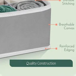 Kuber Industries Grey Set of 6 Reusable Drawer Organiser Organisers image 4