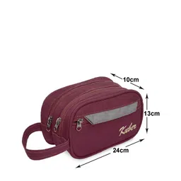 Kuber Industries Magenta Canvas Toiletry Organizer image 4