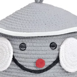 FABINALIV Grey & White Cotton Reusable Multi Utility Organiser With Lid image 4