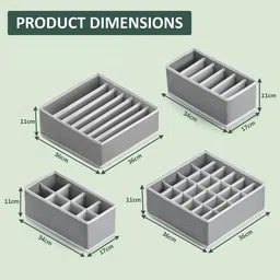 Kuber Industries Grey Set of 6 Reusable Drawer Organiser Organisers image 2