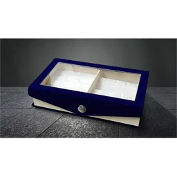 atorakushon Blue & White Solid Wooden Jewellery Organizer Box-44