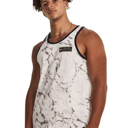 UNDER ARMOUR Project Rock Iso-Chill Printed Relaxed-Fit Muscle Tank T-shirt-image-65