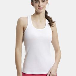 Jockey Women White Pure Cotton Racerback Tank Top-image-28