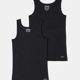Jockey Girls Pack Of 2 Rib Fabric Solid Round Neck Tank Top - SG02-image-79