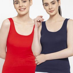 Friskers Women Red & Navy Blue Pack of 2 Tank Top-picture-12