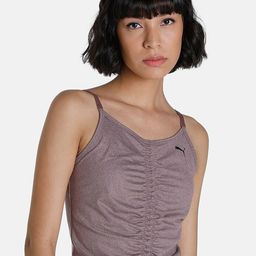 Puma Women Purple Studio Foundation Slim Fit Ruched Training Tank Sustainable Top-21