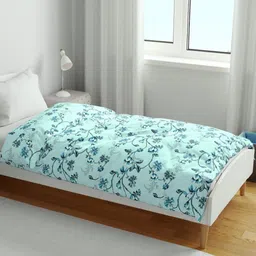 Divine Casa Blue & Grey Floral AC Room 120 GSM Single Bed Blanket-image-91