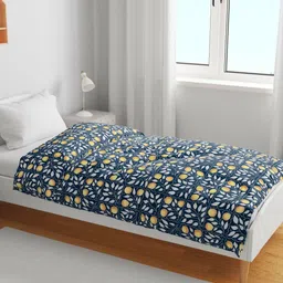 Divine Casa Blue Floral 120 GSM Cotton Reversible Single Kids AC Dohar/Blanket-image-90