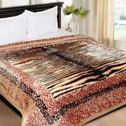 Signature Black & Red Striped Heavy Winter Double Bed Blanket-picture-23