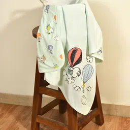 MiArcus Green Cartoon Characters Summer 210 GSM Single Bed Blanket-4
