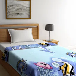 Cortina Blue Cartoon Characters AC Room 250 GSM Single Bed Blanket-image-31