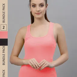 Friskers Pack Of 2 Scoop Neck Cotton Tank Top-image-6