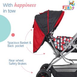 little funky Baby Stroller,Adjustable backrest, 360° Swivel Wheel , Reversible Handlebar Stroller image 3