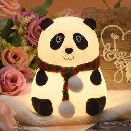 Silicon Cute Panda USB Rechargeable Lamp Soft Sensor Light Color Changing_n28 Night Lamp-image-20