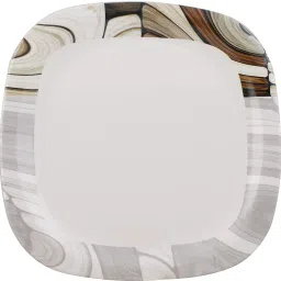 Unbreakable Square Full Dinner Plates (Set of 3, Brown Border) Dinner Plate-image-30