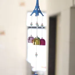 Bell Wind Chime for Home Balcony Bedroom || Home Decoration Items (Eiffel Tower) Steel, Aluminium Windchime-image-23