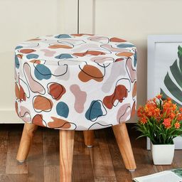 RIANCE CREATIONS White & Brown Printed Ottomans-image-70
