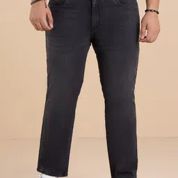 Big Hello - The Plus Life Men Mid Rise Clean Look Dark Shade Cotton Jeans-image-73