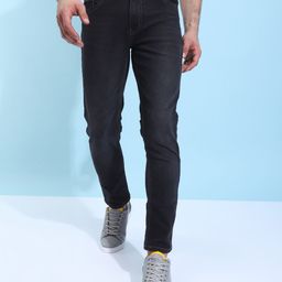 The Indian Garage Co Men Black Slim Fit Mid-Rise Clean Look Jeans-picture-10
