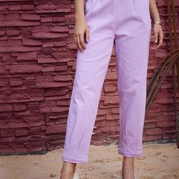 Athena Women Lavender Tapered Fit Mid-Rise Clean Look Cotton Jeans-image-47