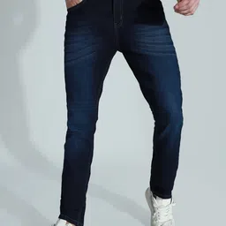 High Star Men Slim Fit Mid-Rise Clean Look Light Fade Stretchable Jeans-picture-27