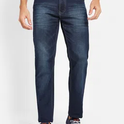 Octave Men Mid Rise Straight Fit Clean Look Light Fade Stretchable Jeans-picture-1