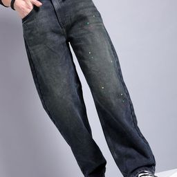 The Indian Garage Co Men Heavy Fade Relaxed Fit Stretchable Jeans-image-52