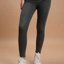 basics by tokyo talkies Tokyo Talkies Women Grey Skinny Fit Clean Look Stretchable Jeans-picture-22