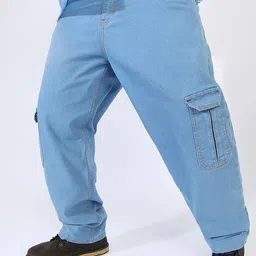 Instafab Plus Men Plus Size Comfort Relaxed Fit Stretchable Cargo Style Jeans-53