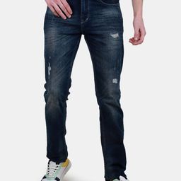 Duke Men Slim Fit Heavy Fade Mildly Distressed Cotton Stretchable Jeans-image-54