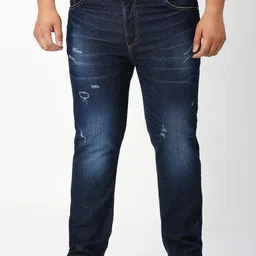 ZUSH Men Plus Size Comfort Mildly Distressed Light Fade Stretchable Jeans-picture-13
