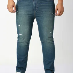 ZUSH Men Plus Size Comfort Low Distress Light Fade Stretchable Jeans-picture-5