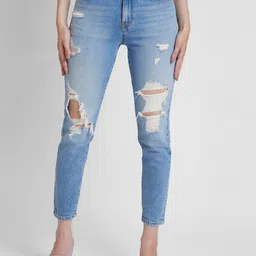 SPYKAR Women Mom Fit Mildly Distressed Light Fade Stretchable Jeans-image-26