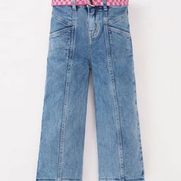 Ed-a-Mamma Girls Straight Fit Light Fade Clean Look Stretchable Cotton Jeans-image-22