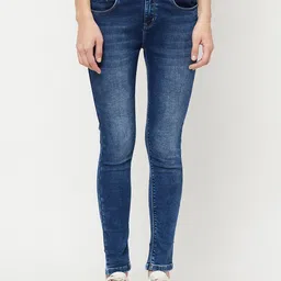 Crimsoune Club Women Blue Skinny Fit Light Fade Stretchable Jeans-picture-48