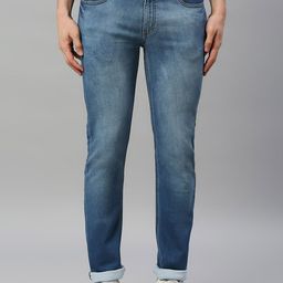 Mast & Harbour Men Blue Regular Fit Low-Rise Heavy Fade Stretchable Jeans-image-64