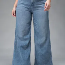 Miss Chase A+ Women Wide Leg High-Rise Light Fade Stretchable Jeans-image-48