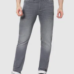 Celio Men Grey Low Distress Heavy Fade Stretchable Jeans-picture-28