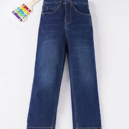 Ed-a-Mamma Girls Blue Low Distress Light Fade Stretchable Jeans-image-16