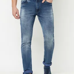 Cantabil Men Mid Rise Clean Look Light Fade Stretchable Cotton Jeans-picture-8