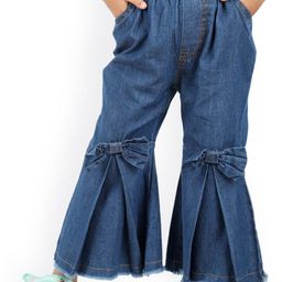 Budding Bees Girls Blue Low Distress Stretchable Jeans-image-34
