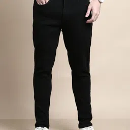 Chennis Men Tapered Fit Mid-Rise Low Distress Clean Look Stretchable Jeans-picture-9