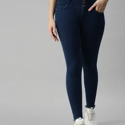 SHOWOFF Women Blue Super Skinny Fit High-Rise Stretchable Jeans-picture-6