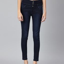 Xpose Women Blue Comfort Skinny Fit High-Rise Stretchable Jeans-image-75