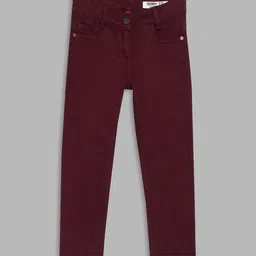 Blue Giraffe Girls Maroon Skinny Fit Stretchable Jeans-image-105