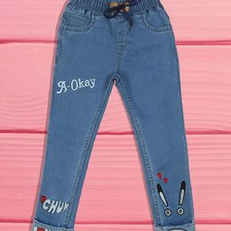 F2M Unisex Kids Embroidered Stretchable Jeans-image-88