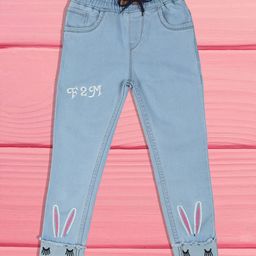 F2M Unisex Kids Embroidered Stretchable Jeans-image-87
