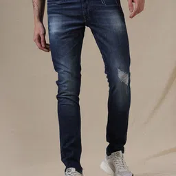 WROGN Men Jean Skinny Fit Mildly Distressed Light Fade Cotton Jeans-image-73