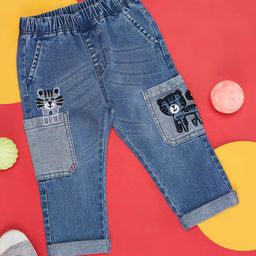 Pantaloons Baby Boys Clean Look Light Fade Embroidered Stretchable Jeans-image-87