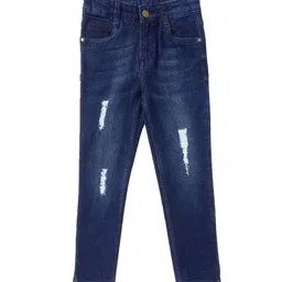 Cub McPaws Boys Blue Highly Distressed Light Fade Mid Rise  Jeans-picture-27